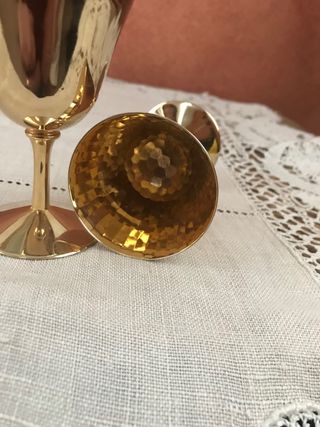 coppia piccoli calici . Placcati Oro 24KGP