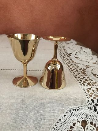 coppia piccoli calici . Placcati Oro 24KGP