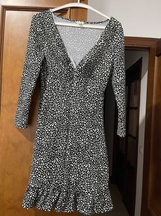 Vestido estampado leopardo manga larga