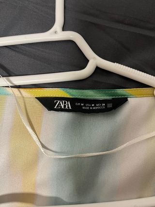 Camisa Zara satén rayas multicolor