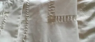 2 Fundas Cojín Lino Blanco Crudo.