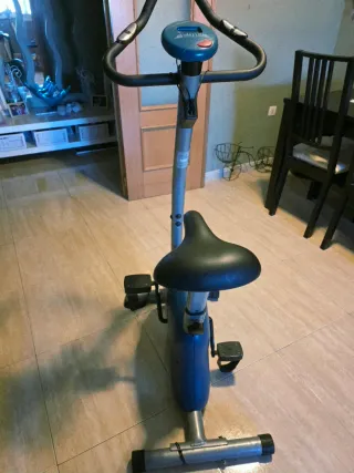 Bicicleta Estática Azul y Gris