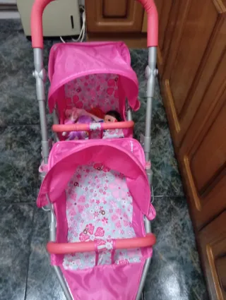 Carrito Gemelar Muñecas Rosa, 20€ cada uno