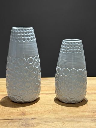 Coppia vasi in ceramica grigio