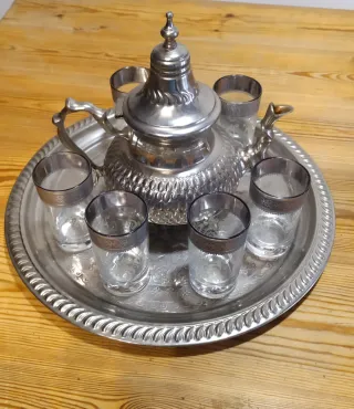 Juego de té marroquí artesanal
