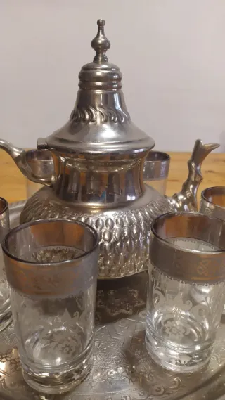 Juego de té marroquí artesanal