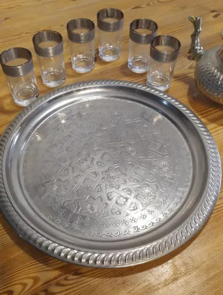 Juego de té marroquí artesanal