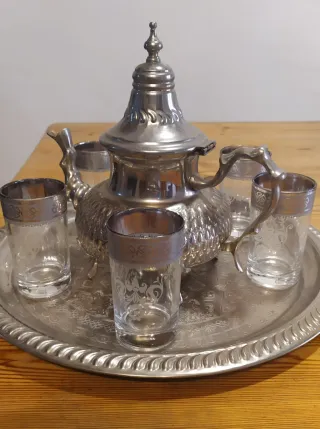 Juego de té marroquí artesanal