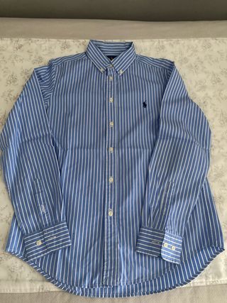 Camisa Ralph Lauren Rayas Azul Niño