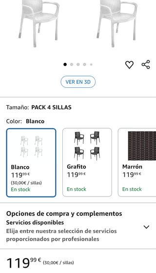 Pack de 4 sillas jardin Keter Bali