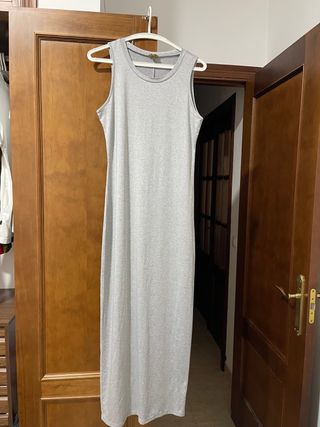 Vestido largo gris