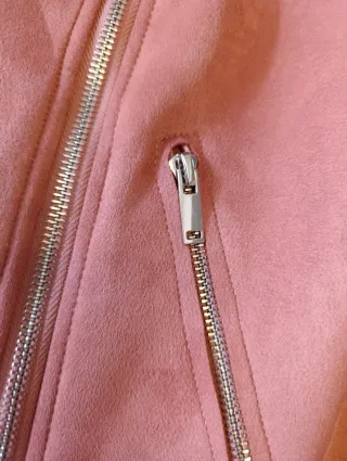 Chaqueta Biker Antelina Rosa