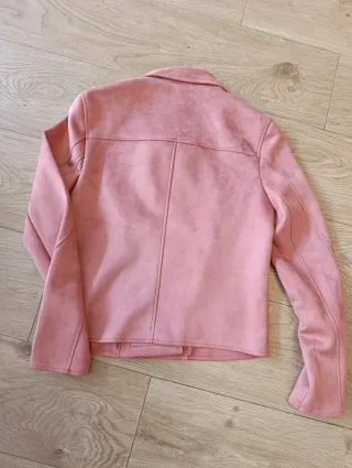 Chaqueta Biker Antelina Rosa