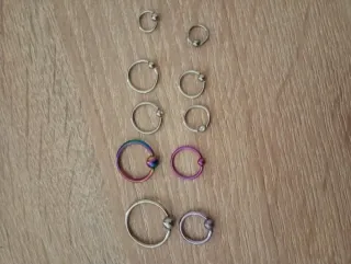 Set Piercing Multicolore e Argento in acciaio chir