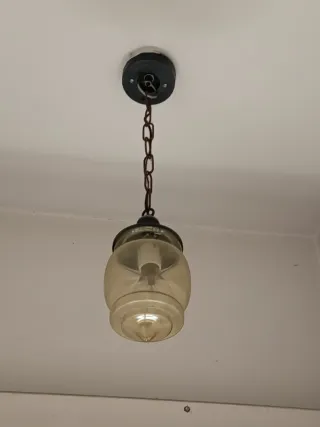 Lámpara colgante vintage cristal y metal