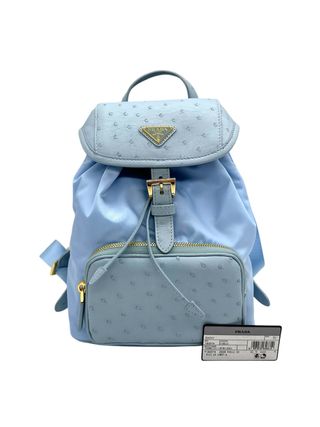 Mochila Prada Azul Cielo Piel Ostrich
