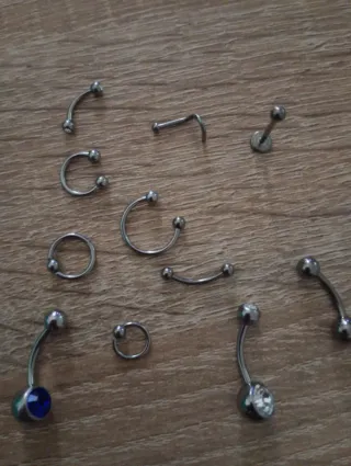 Set piercing acciaio chirurgico