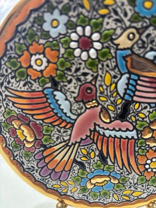 Plato Cerámica Pintado a Mano Pájaros