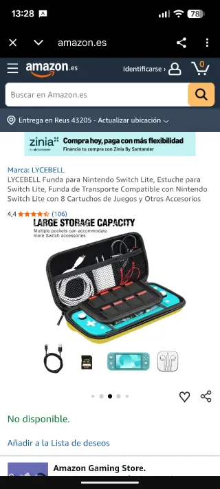 Funda Nintendo Switch Lite Amarilla