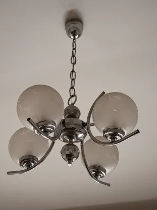 Lámpara colgante vintage cristal y metal