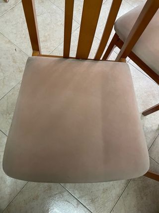 Juego 4 Sillas Madera Tapizadas rosa