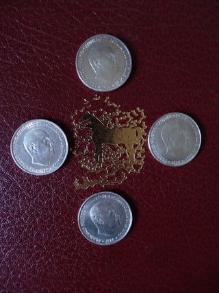 4 Monedas 100 pesetas Franco Plata. Estrella 1967