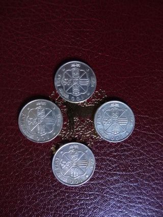 4 Monedas 100 pesetas Franco Plata. Estrella 1967