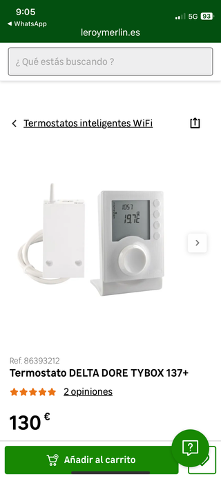 Termostato Delta Dore Tybox Inalámbrico