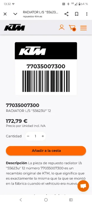 Radiador Izquierdo KTM Husqvarna