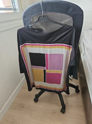 Camiseta larga Trucco negra talla S