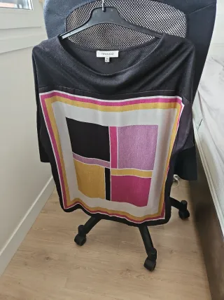 Camiseta larga Trucco negra talla S