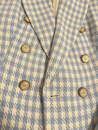 Americana Zara Houndstooth Azul y Blanco