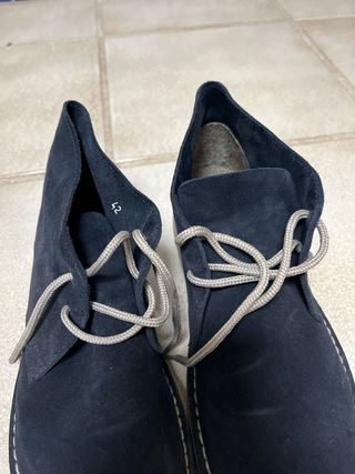 Botas de piel azul hombre