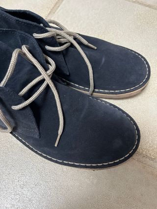 Botas de piel azul hombre