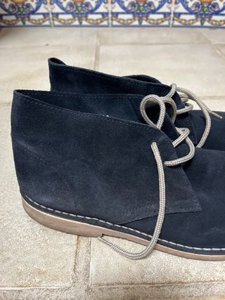 Botas de piel azul hombre