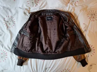 Chaqueta de piel Hackett Marrón