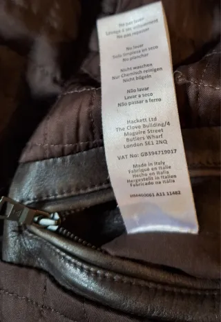 Chaqueta de piel Hackett Marrón