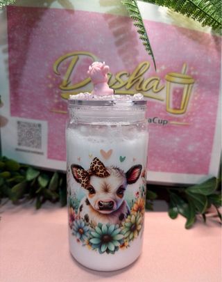 Vaso térmico personalizado vaca kawaii