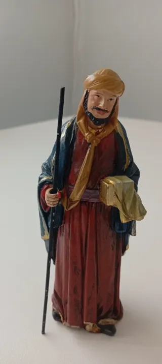 Set di figure per presepe: Re Magi, Angelo, mulo-bue