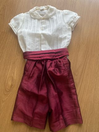 Conjunto bebé camisa y pantalón corto con fajin