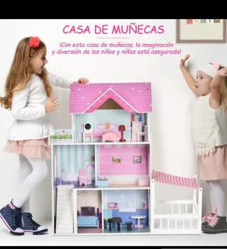 Casita de muñecas madera 3 pisos