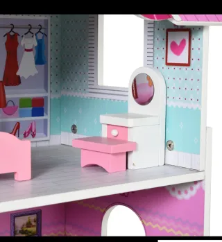 Casita de muñecas madera 3 pisos