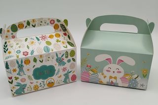 12 Cajas Pascua Cartón con Asas