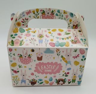 12 Cajas Pascua Cartón con Asas