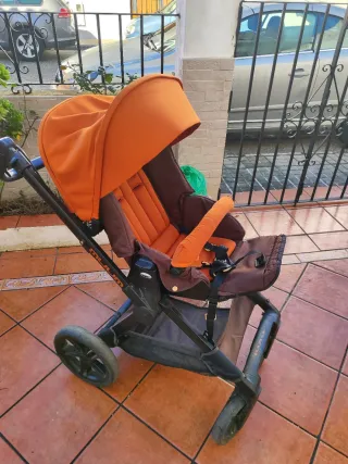 Carrito de bebé Trío naranja y marrón