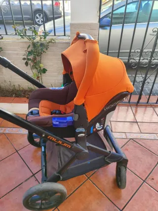 Carrito de bebé Trío naranja y marrón