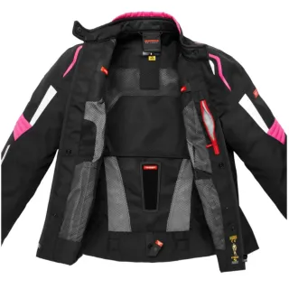 Chaqueta Moto Mujer Negra y Rosa