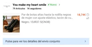 Botas altas negras mujer