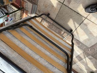 Cama Plegable Metálica con Somier de Madera