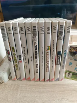 Consola Wii Blanca + 13 Juegos + Mando + CABLES